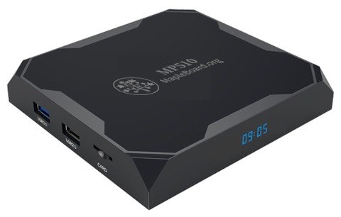 MP510-80 MapleClaw 黑色微型主機側面外觀,可見 LED 面板、USB 3.0、USB 2.0 與 microSD 卡槽